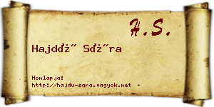 Hajdú Sára névjegykártya