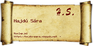 Hajdú Sára névjegykártya